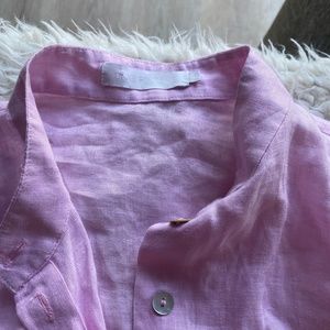 Anne Fontaine baby pink button down linen dress.40FR/US 8. Very pretty